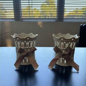 Lennox Pierced ribbon candleholder